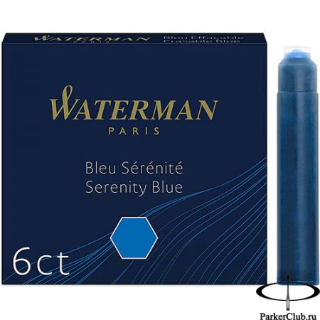 Синие короткие картриджи Waterman (Ватерман) International Blue 6шт